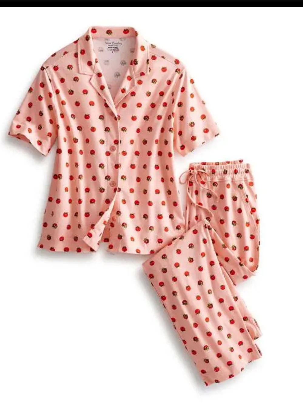 Vera Bradley Tiny Tomatoes Coral Pajama Set